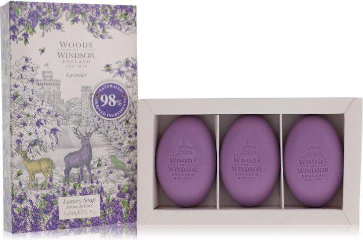 Produktbild Woods Of Windsor Lavender by Fine English Soap 3 x 60 g (Hartseife)