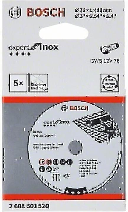 Actual product image Bosch Professional Zubehör PRO Stainless Steel and Metal cutting disc, 76 x 1 x 10 mm