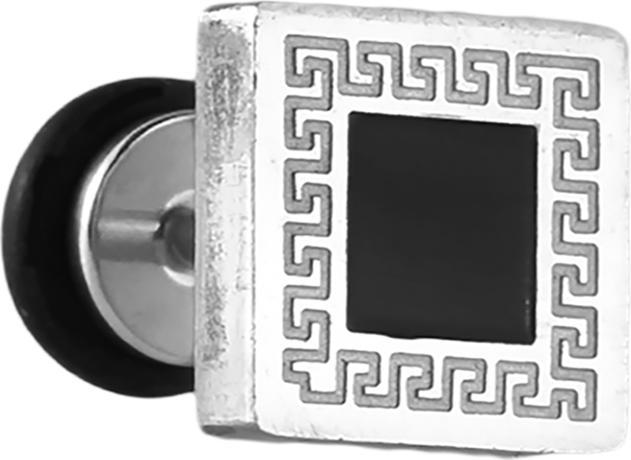 Actual product image Star Piercing Fake Plug mit schwarzem Quadrat (without brass, Surgical steel 316L)