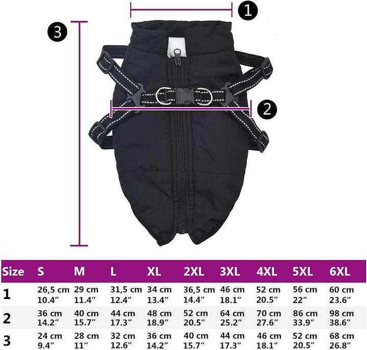 Produktbild VidaXL Hundemantel mit Geschirr Wasserdicht Reflektierend (36, Hundemantel)