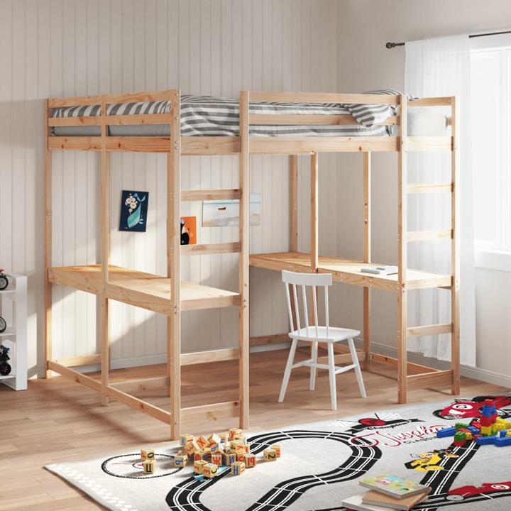 Image du produit VidaXL Lit mezzanine avec bureau & échelle (180 x 200 cm)