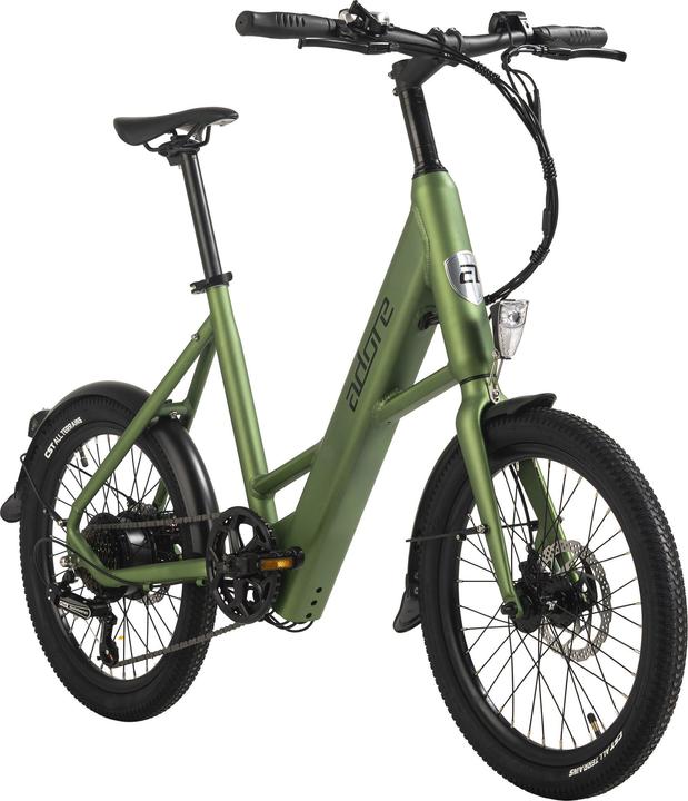 Adore E-Citybike 20" Alu Kompaktfahrrad C-200 Compact Bike Heckmotor 45NM / 10,4Ah Metallic-Grün (42 cm)