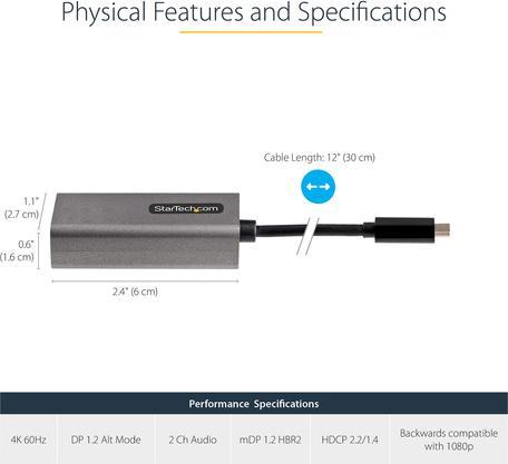 Produktbild StarTech USB C to mDP Adapter (USB Typ-C, 30.60 cm)