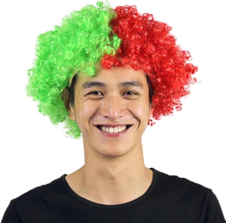 Immagine prodotto PhoneLook Articolo Fan Portogallo Perruque couleur drapeau Portugal cheveux bouclés unisexe