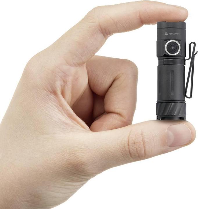 Actual product image Toolcraft TO-9664728 Mini torch, adjustable, with belt clip, with emergency light (7.02 cm, 1200 lm)