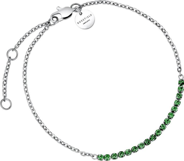 Rosefield Tennis Emerald Bracelet Silver Armband (19.50 cm, Edelstahl)
