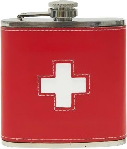 TopSpirit Flachmann rot CH Leder 1,7dl (170 ml)