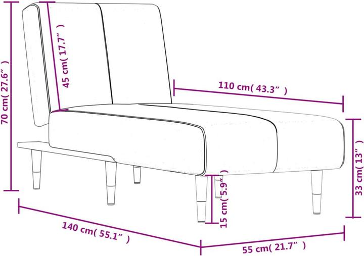 Actual product image VidaXL Martin (Chaise longue)