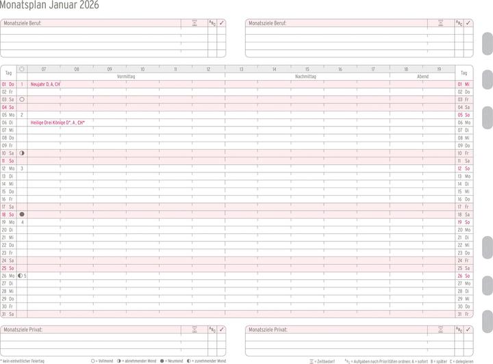 Actual product image Chronoplan Monatsplan (A5, German)