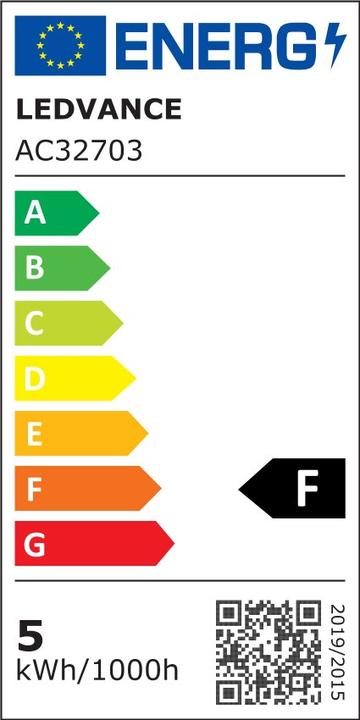 Energy Label Osram LED base (GU10, 4.30 W, 350 lm, 5 x, F)
