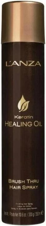 Produktbild L'Anza Keratin Healing Oil Brush Thru Hair Spray mit mittlerem Halteeffekt 10.6 Fl Oz 300ml (350 ml)
