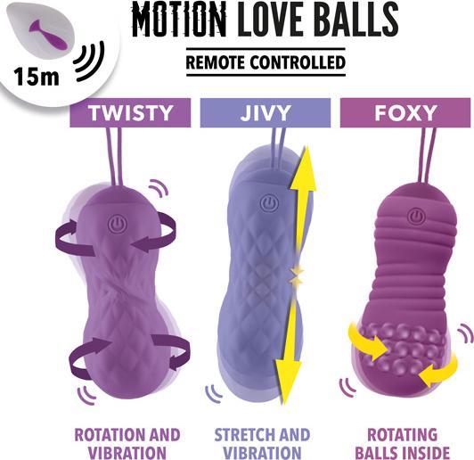 Actual product image FeelzToys Remote Controlled Motion Love Balls Twisty
