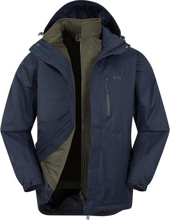 Actual product image Mountain Warehouse Mens Bracken Extreme 3 in 1 Waterproof Jacket (M)