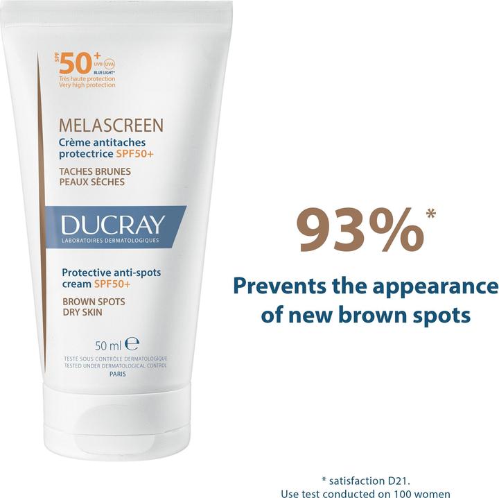 Produktbild Ducray Melascreen Anti-Pigmentflecken Creme (Sonnencreme Gesicht, SPF 50+, 50 ml, 68 g)