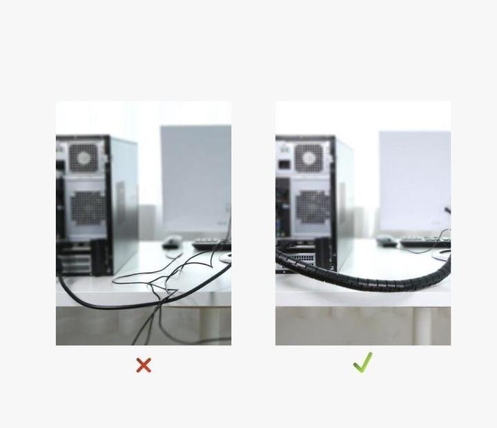 Actual product image Ugreen Flexible cable duct Cable Zipper Management 5m (Cable spiral hose, 500 cm)