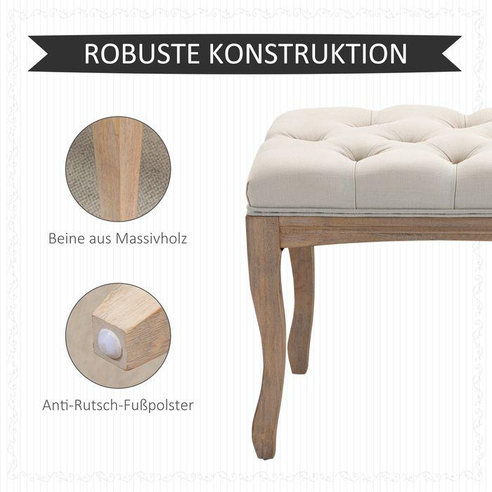 Produktbild Swisshandel24 Polsterbank Sitzbank Truhenbank Schuhbank Vintage Bettbank Schlafzimmer Wohnzimmer Flur Gummiholz Le (110 cm)