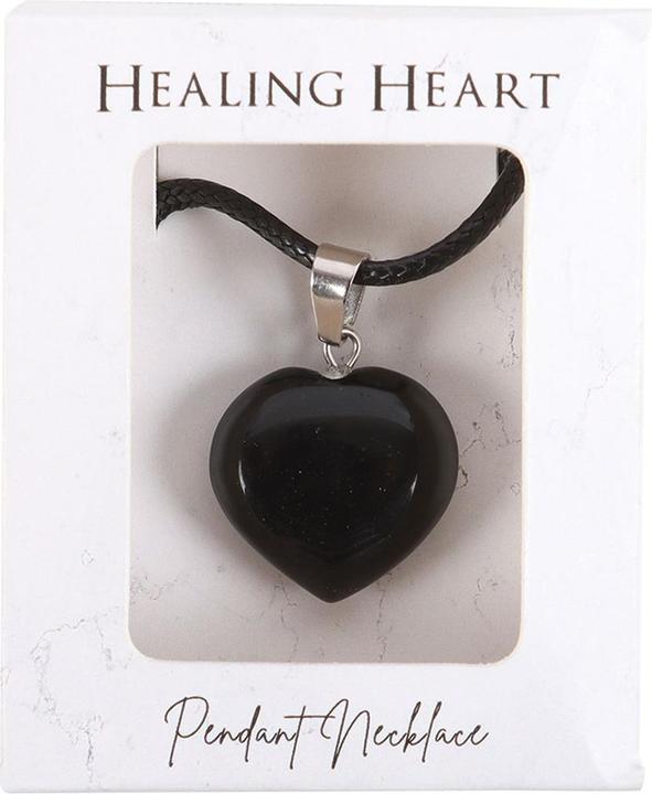 Produktbild Something Different Kristallherz Halskette Healing Obsidian (100% synthetisches Material)