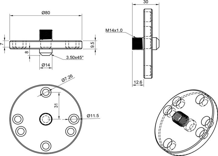 Produktbild Paulimot Flansch für Teilapparate