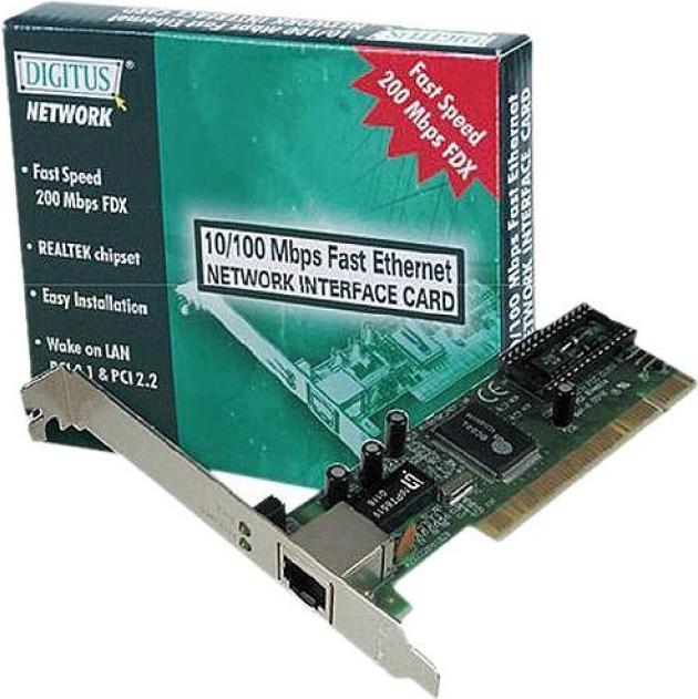 Immagine prodotto Digitus Scheda PCI Fast Ethernet 10/100Mbit 1xRJ-45 Realtek 8139 (PCI)
