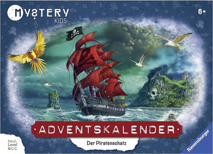 Productafbeelding Ravensburger 18234 - Mysterie kinderen adventskalender - De piratenschat - 24 puzzels voor kinderen