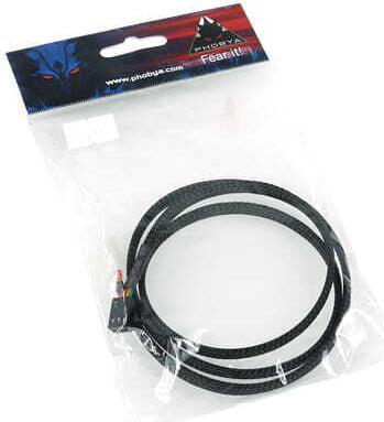 Actual product image Phobya Flow sensor cable 3 pole 80cm black sleeved