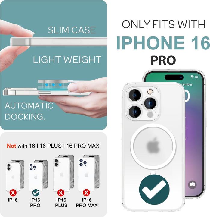 Actual product image Nalia Extremely thin 0.3mm hard case with MagSafe, matt cover (Apple iPhone 16 Pro)