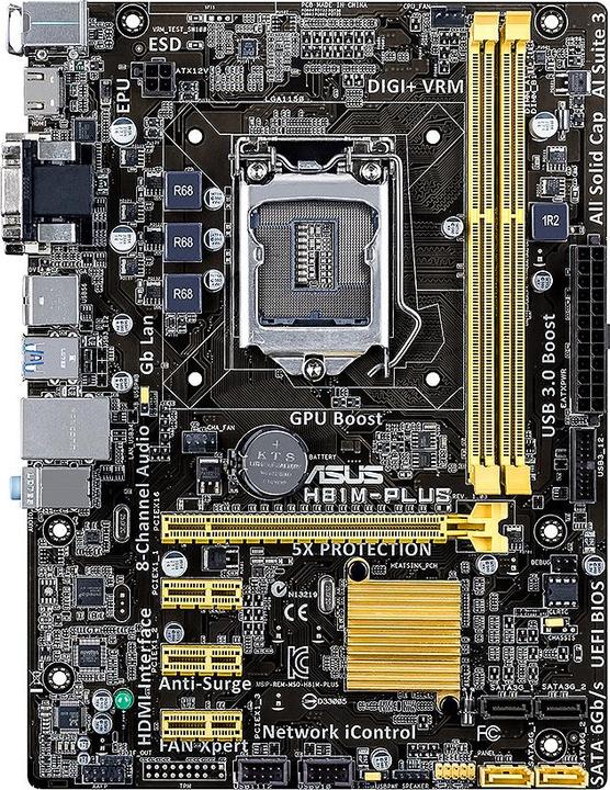 ASUS H81m-Plus, Matx, Lga1150 (LGA 1150, Intel H81, mATX)