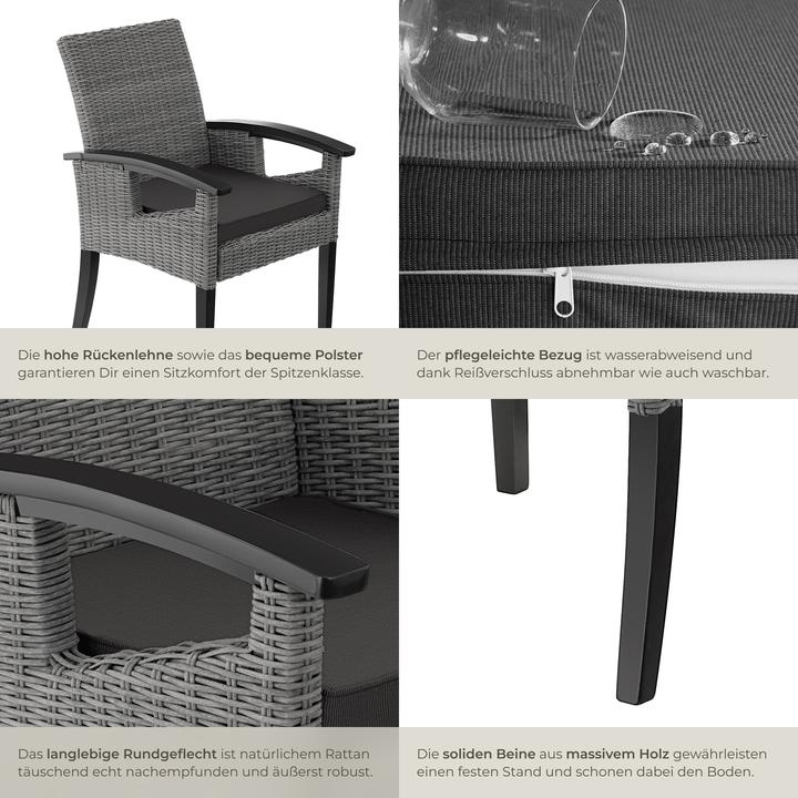 Produktbild tectake Rattan Stuhl Rosarno