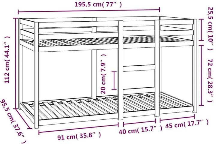 Produktbild VidaXL Etagenbett (90 x 190 cm)