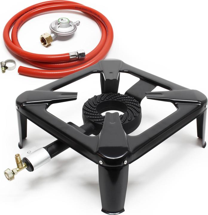 Produktbild Wiltec Gaskocher Set mit Druckregler 28 mbar und Gasschlauch für Italien