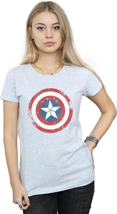 Actual product image Womens/Ladies Captain America Civil War Distressed Shield Cotton T-Shirt (M)