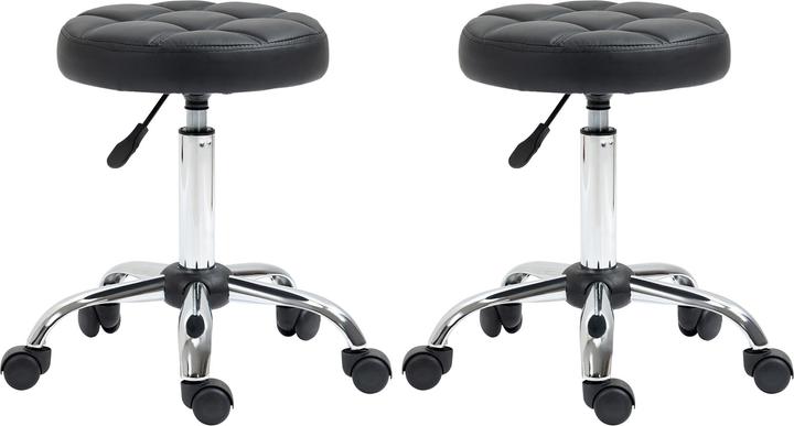 Image du produit Homcom Tabouret à roulettes, lot de 2