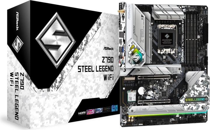 Actual product image AsRock Z790 STEEL LEGEND WIFI ATX Intel DDR5 So.1700 retail (LGA 1700, Intel Z790, ATX)
