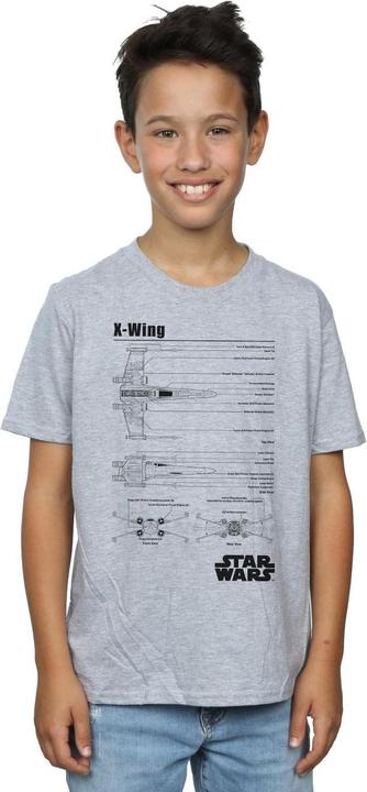 Immagine prodotto Star Wars X-Wing Blueprint Maglietta Ragazzi (116)