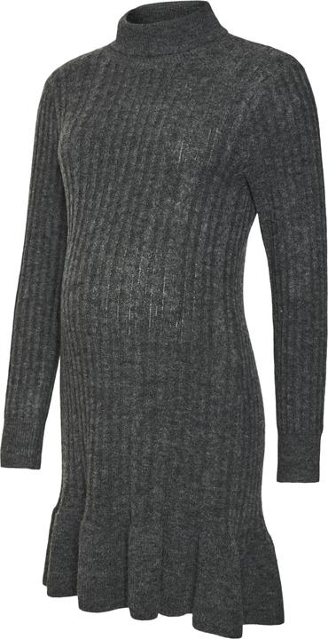Produktbild Mamalicious Normal geschnitten Rollkragen Gerippte Ärmelbündchen Schmale Ärmel Kurzes Kleid Strickkleid (XL)