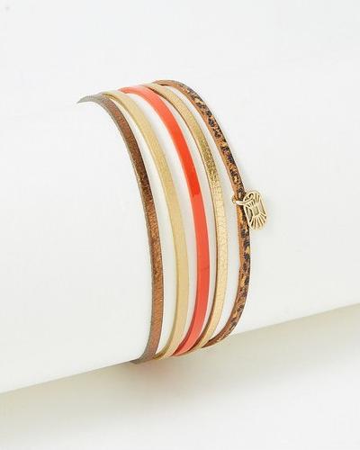 Flowers Forzoé Artiste-Armband – Messingplatte – Echtes Leder (Messingplatte)