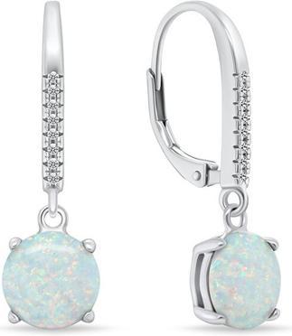 Actual product image Brilio Silver - Beautiful silver earrings with opals EA1166W