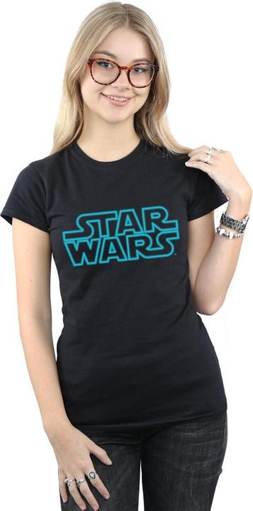 Actual product image Star Wars Womens/Ladies Neon Sign Logo Cotton T-Shirt (S)