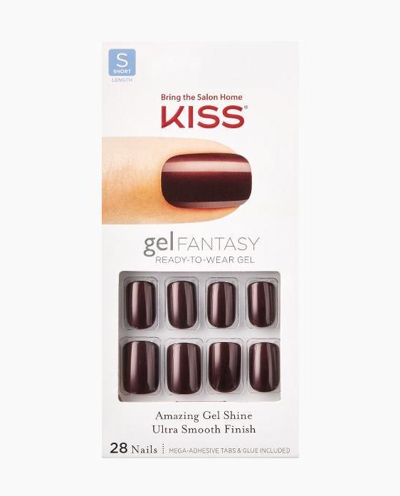 Actual product image KISS Gel Fantasy Nail Kit - Absolutely Fabulous (Artificial nails, Transparent, Bordeaux)