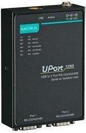Moxa UPORT 1250I - USB zu 2-Port RS-232422485 serieller Hub mit 2 kV Isolierung (USB-A, 2 Ports)