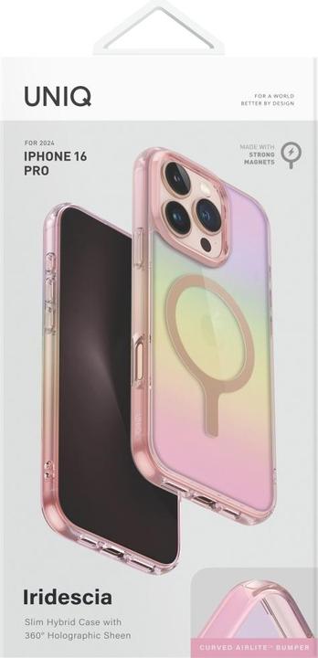 Actual product image Uniq Iridescia Magclick Charging Case for iPhone 16 Pro - Pink (Apple iPhone 16 Pro)