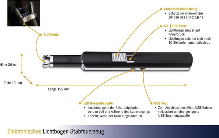 Actual product image TFA 98010541-Stabfeuerzeug