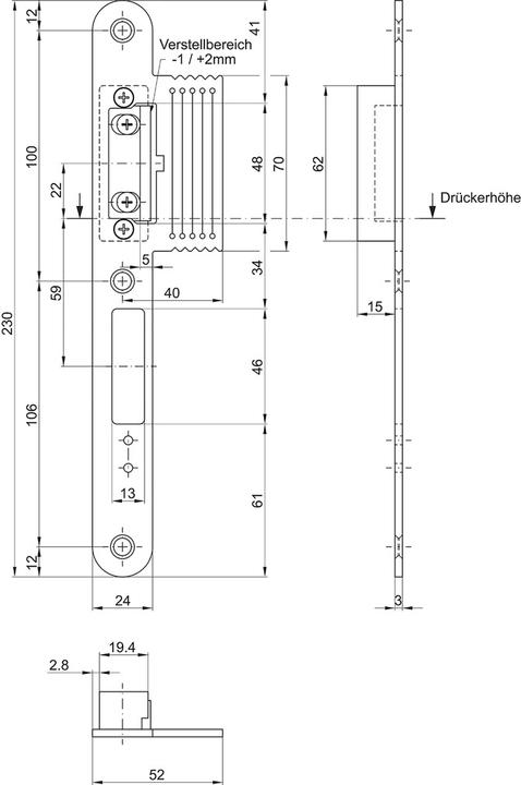 Actual product image MSL Flap strike plates VariFlex BV-1255.RE (Striking plate)