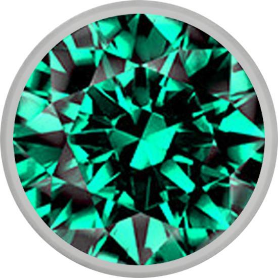 Produktbild Star Piercing Micro Halbkugel silber mit Kristall türkis (ohne Messing, Chirurgenstahl 316L)