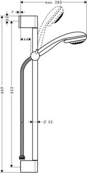 Immagine prodotto hansgrohe HG Set doccia CROMETTA 85 MULTI Asta doccia Unica'Crometta 650mm cromo