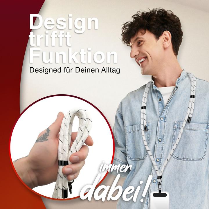 Actual product image Nalia HoldMe Lanyard Handykette - Universal Trageband für Smartphones - Verstellbar, Soft & Elastisch