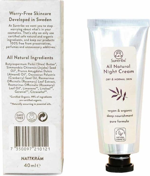 Produktbild Suntribe Bio-Nachtcreme Cranberry & Rosmarin (40 ml, Nachtcreme, SPF 20)