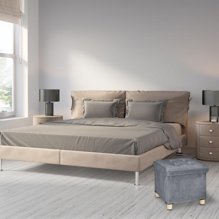 Actual product image Relaxdays Velvet stool