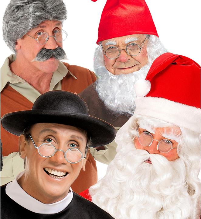 Immagine prodotto Widmann Occhiali da Babbo Natale tondi in metallo con lenti argentate