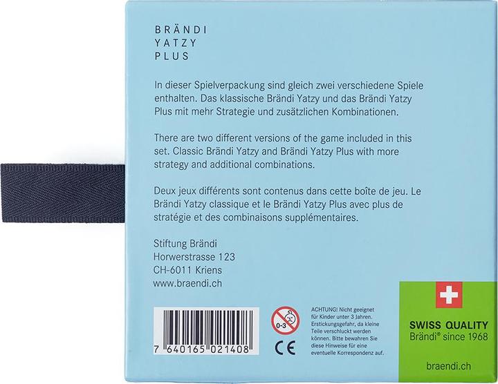 Valeurs nutritives et ingrédients Brändi Yatzy Plus (Allemand, Anglais, Français)